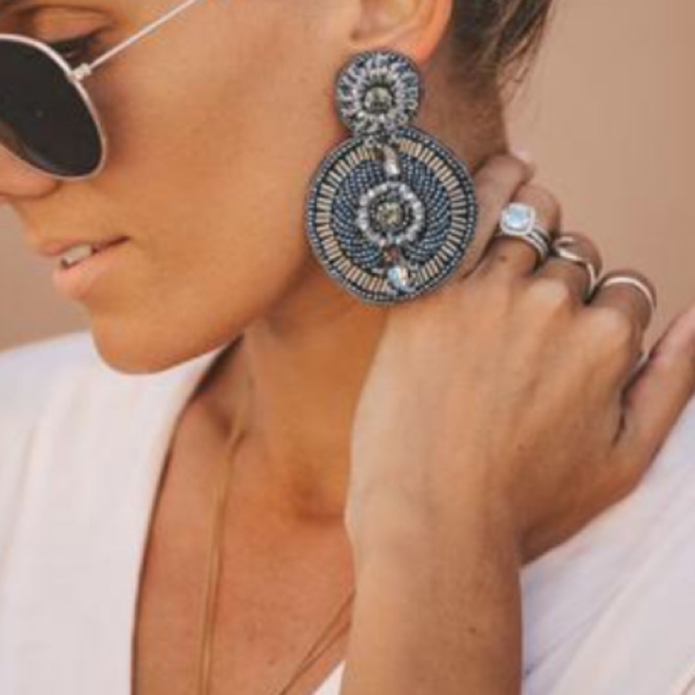 Vici Beaded Embroidered Earrings